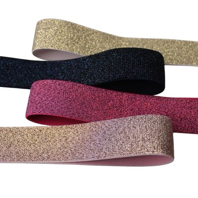 Vendita in grosso cinturino in tessuto a colori personalizzati Glitter Elastico per abito