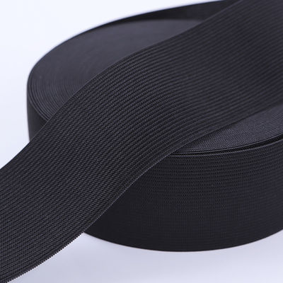 Gros stock pas cher 2 pouces noir polyester tricoté élastique pour vêtement