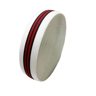Polyester Elastic Waistband Plain Striped Weave Custom Color Webbing For Garment