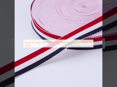Polyester Tape Thin Striped Soft Webbing Custom Color For Cloth